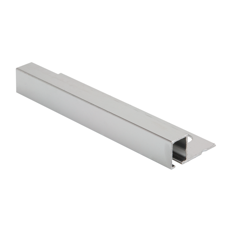 Square Edge Polished Silver Tile Trim TDP by Genesis Premium Tile Trim